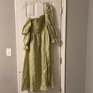 Reformation linen dress, elastic bodice